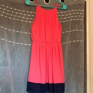 Pink/navy dress